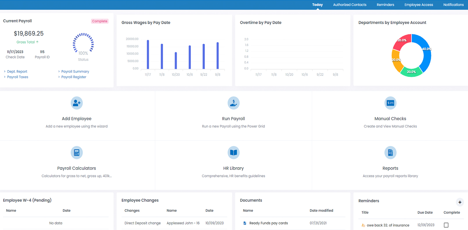 Platinum Pay Express dashboard view